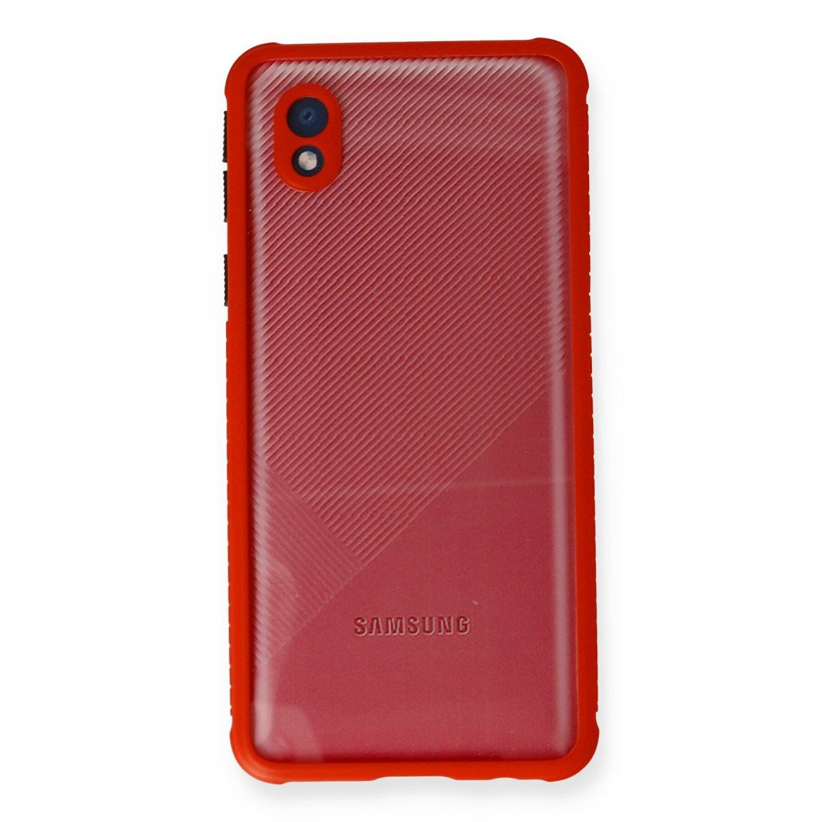 Galaxy A01 Core Kılıf Miami Şeffaf Silikon - Kırmızı