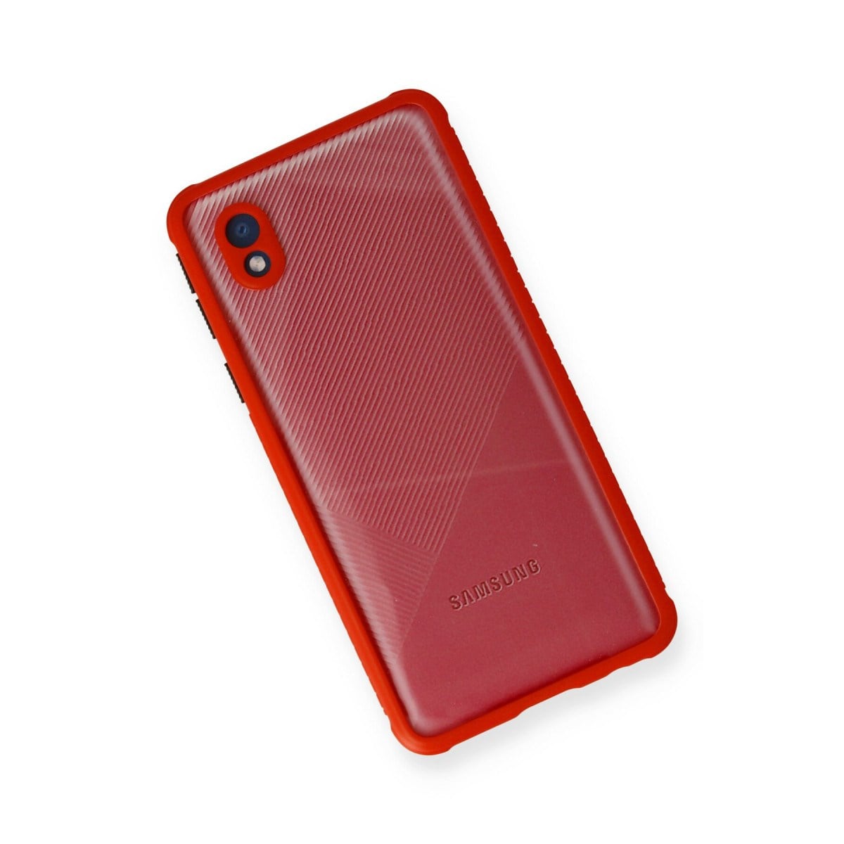 Galaxy A01 Core Kılıf Miami Şeffaf Silikon - Kırmızı