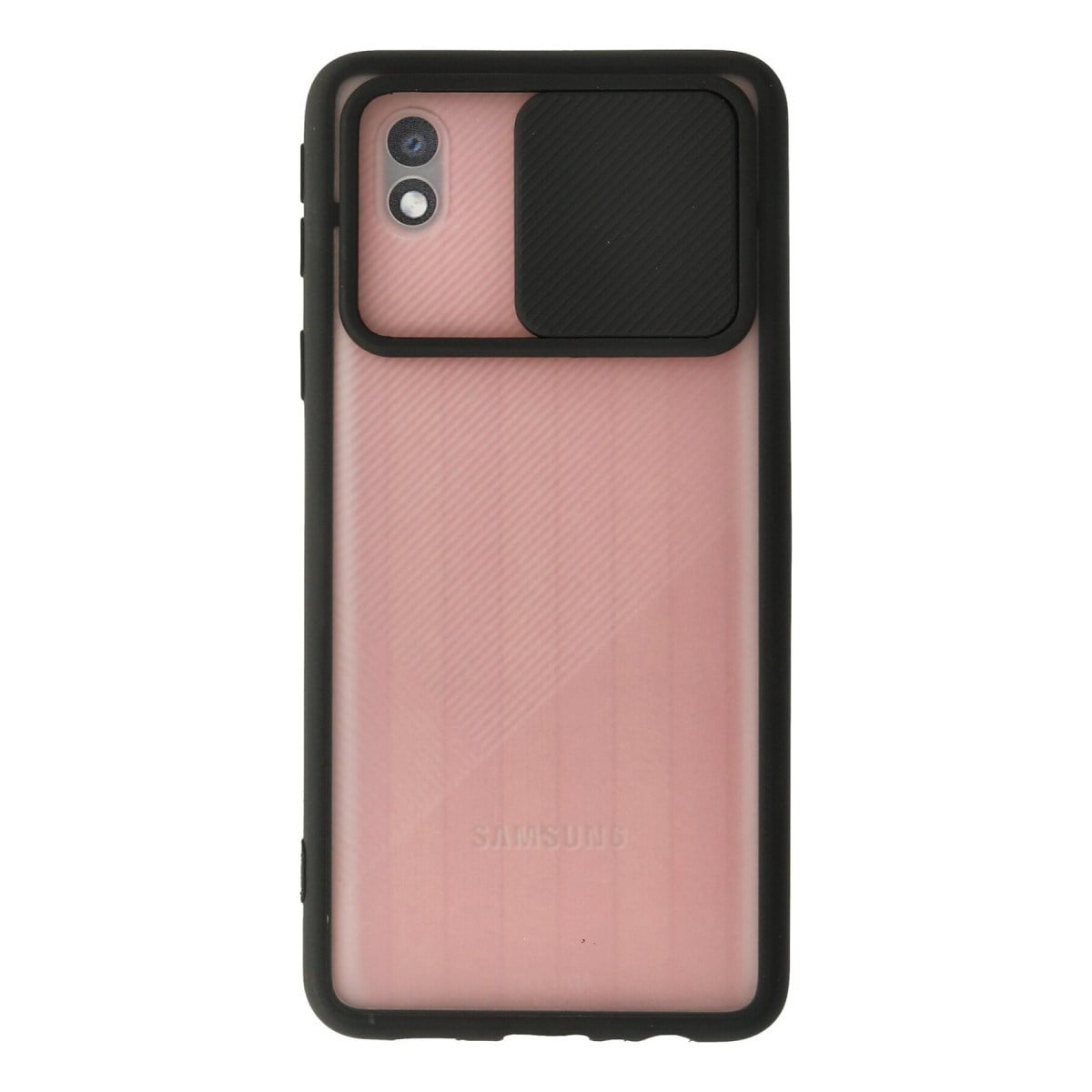 Galaxy A01 Core Kılıf Palm Buzlu Kamera Sürgülü Silikon - Siyah
