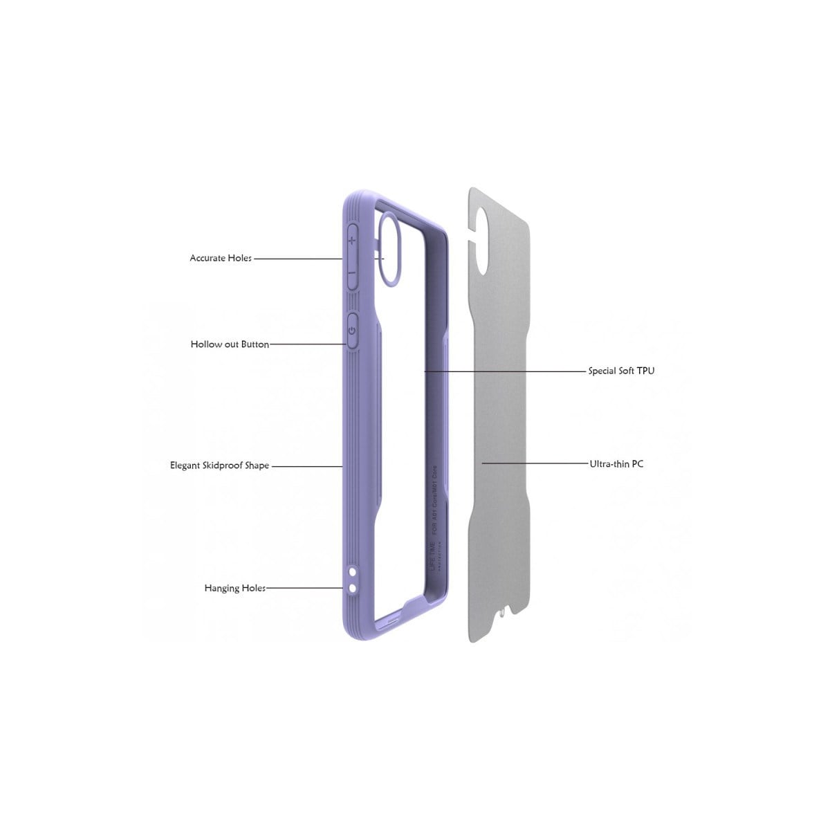 Galaxy A01 Core Kılıf Platin Silikon - Kırmızı