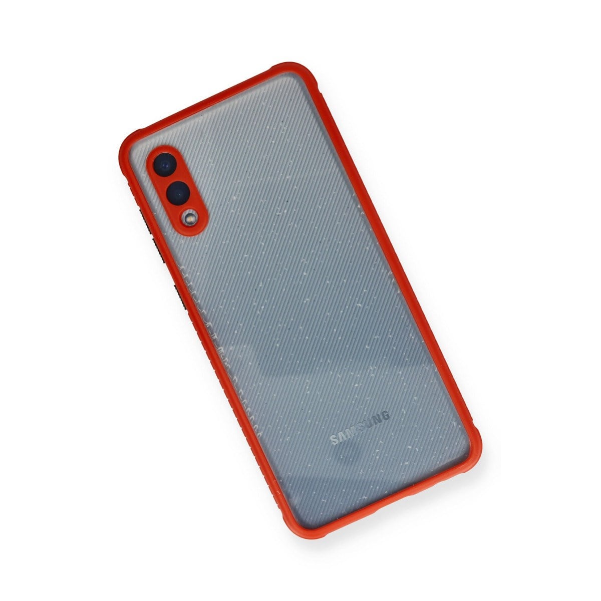 Galaxy A02 Kılıf Miami Şeffaf Silikon - Kırmızı