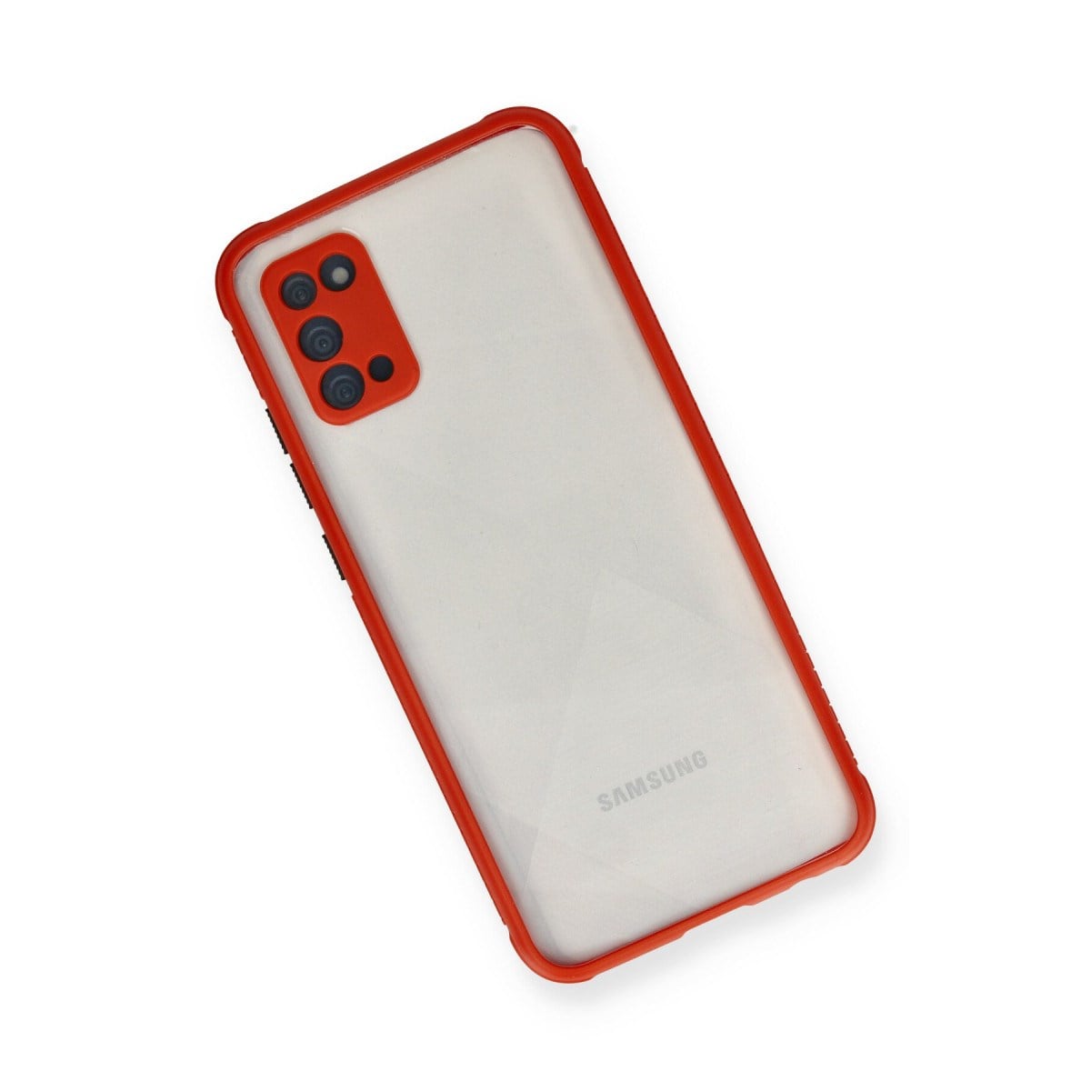 Galaxy A02S Kılıf Miami Şeffaf Silikon - Kırmızı