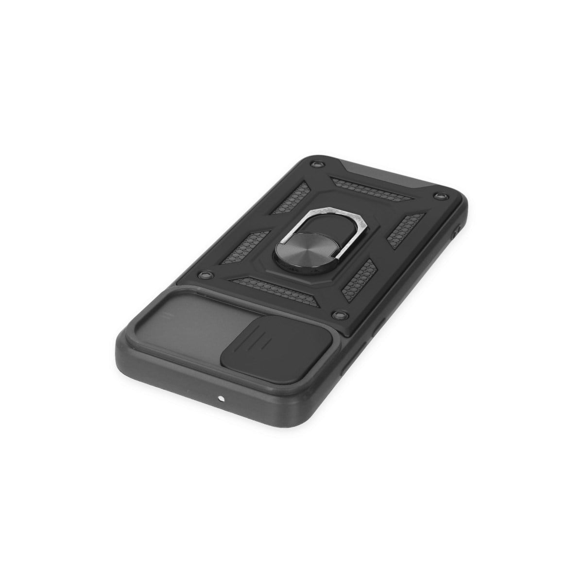 Galaxy A03 Kılıf Pars Lens Yüzüklü Silikon - Siyah