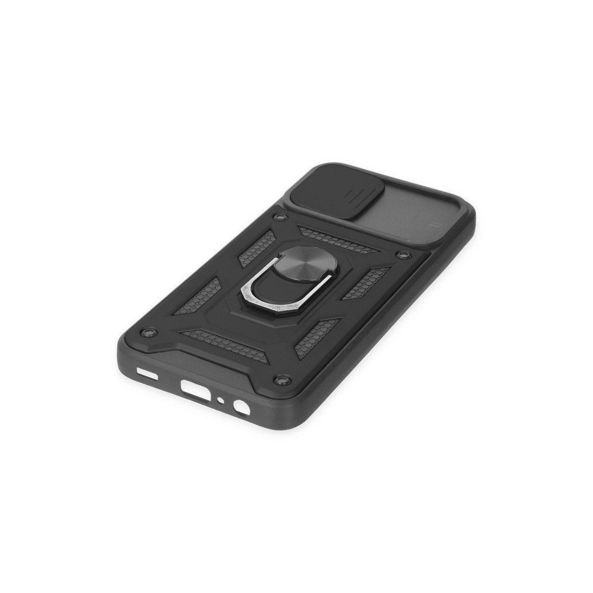 Galaxy A03 Kılıf Pars Lens Yüzüklü Silikon - Siyah