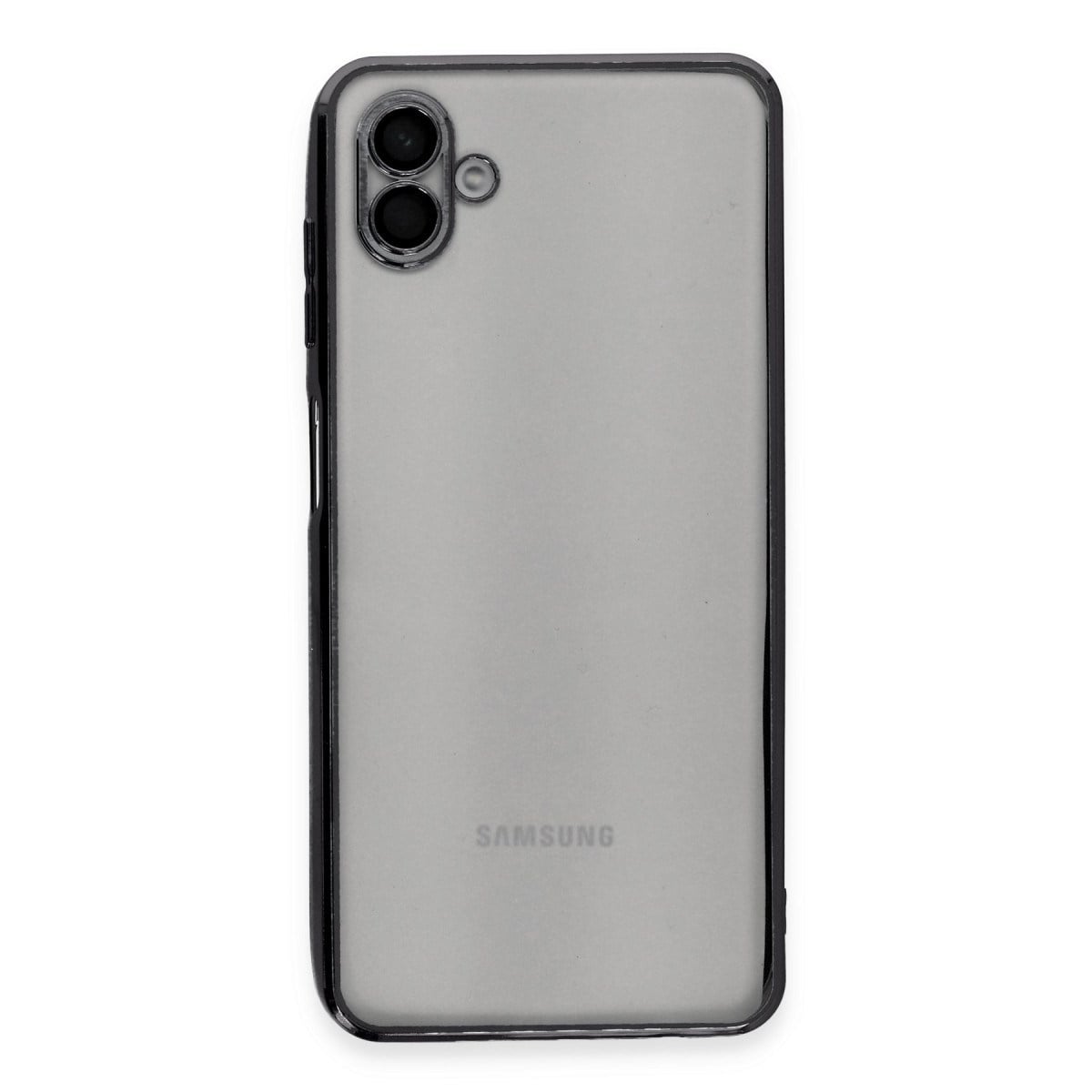 Galaxy A04 Kılıf Razer Lensli Silikon - Siyah