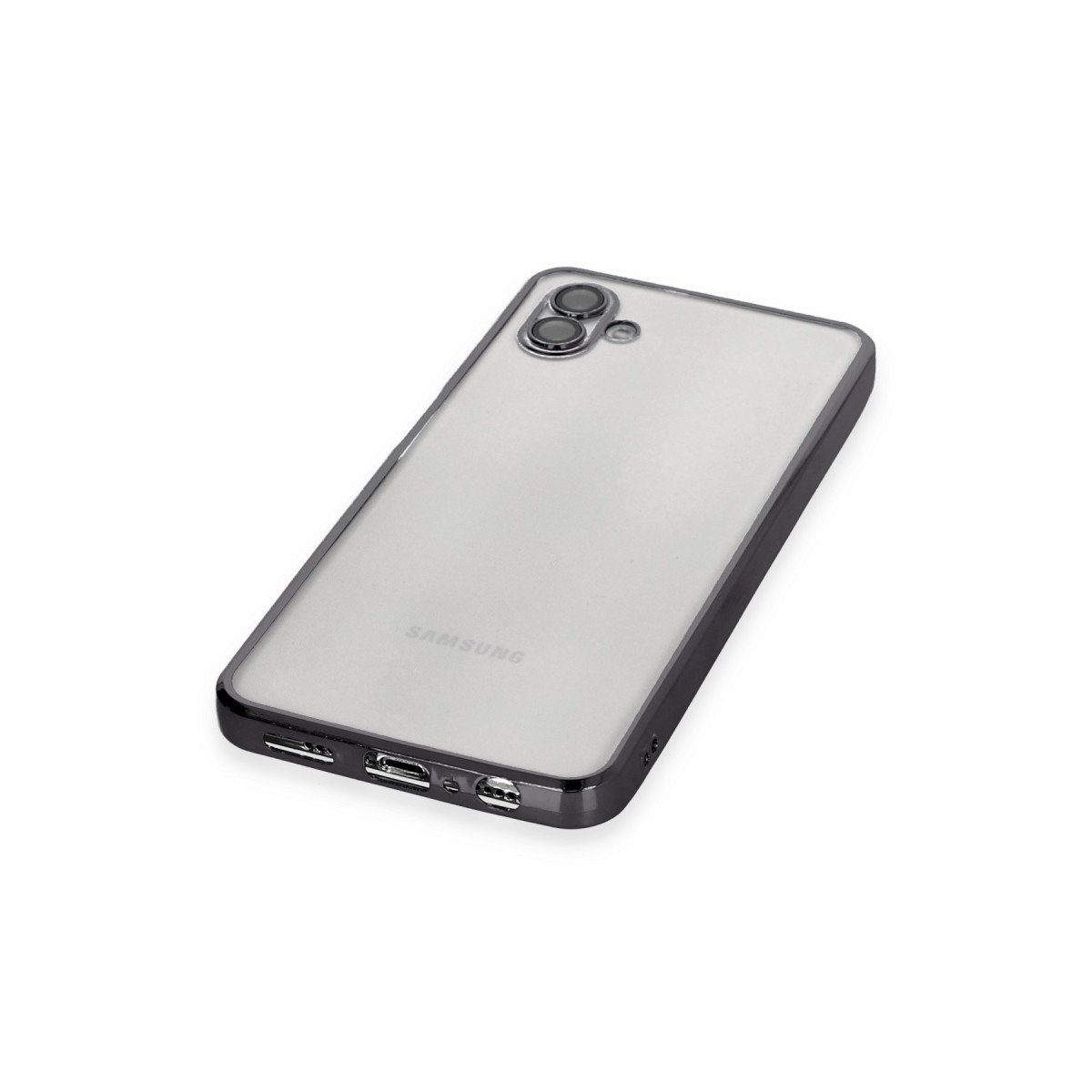 Galaxy A04 Kılıf Razer Lensli Silikon - Siyah