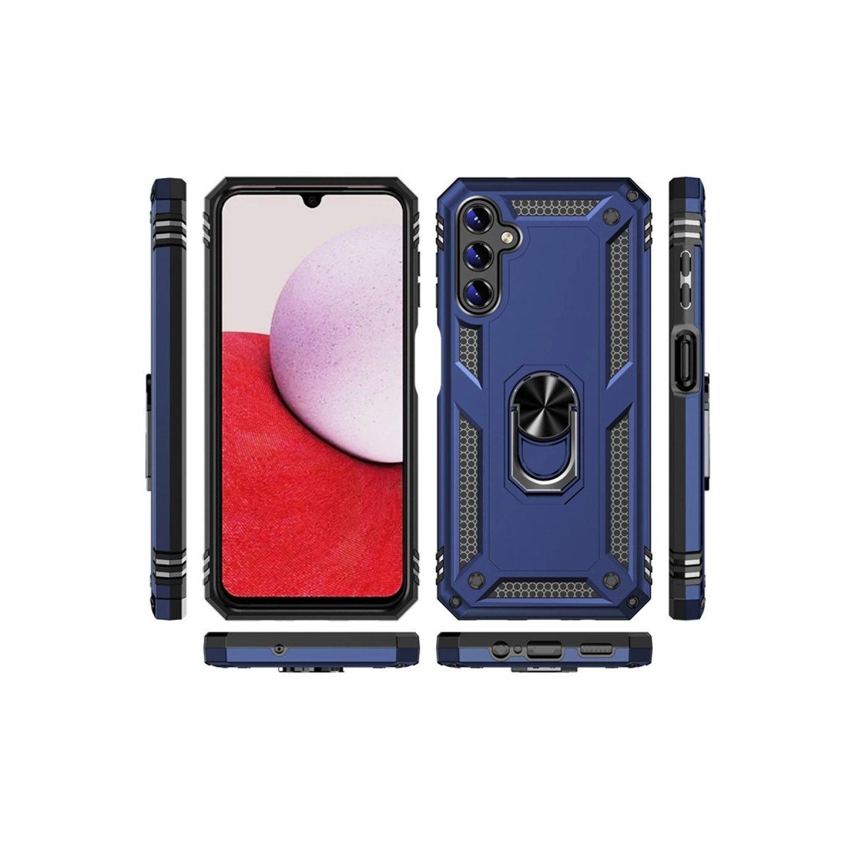 Galaxy A04S Kılıf Sofya Yüzüklü Silikon Kapak - Siyah