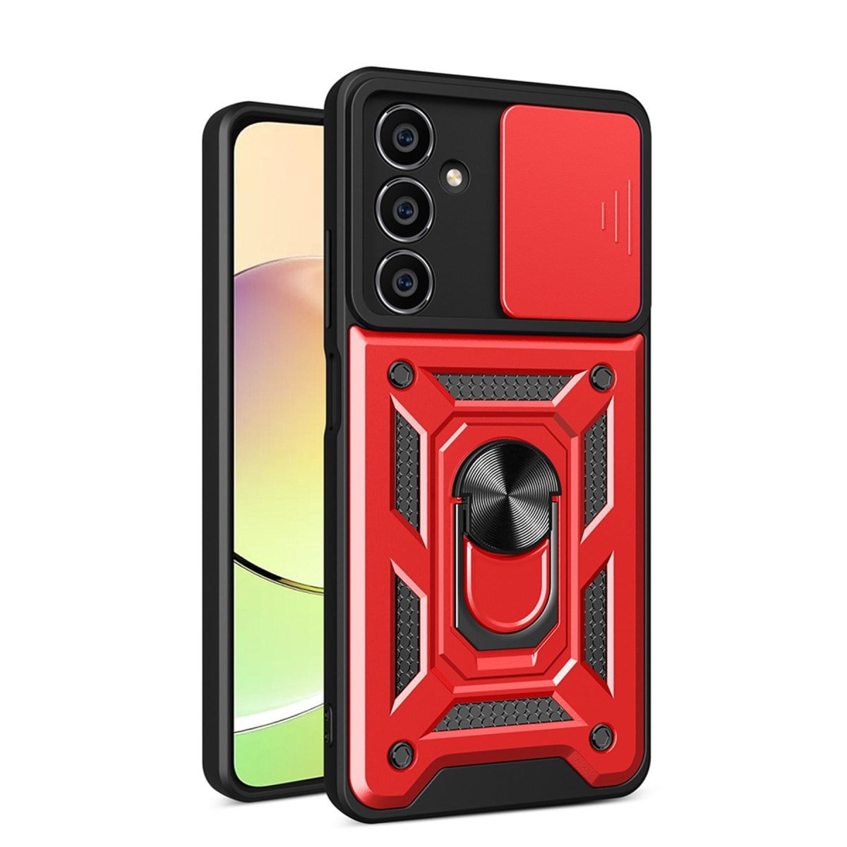 Galaxy A05 Kılıf Pars Lens Yüzüklü Silikon - Kırmızı