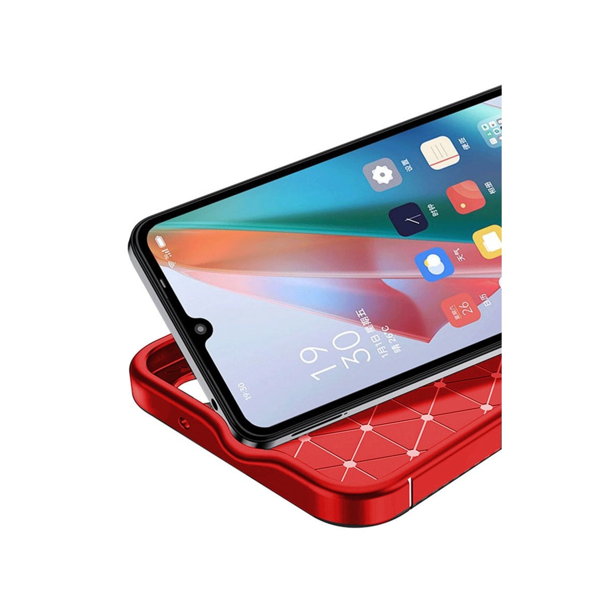 Galaxy A06 Kılıf Auto Focus Karbon Kapak - Kırmızı