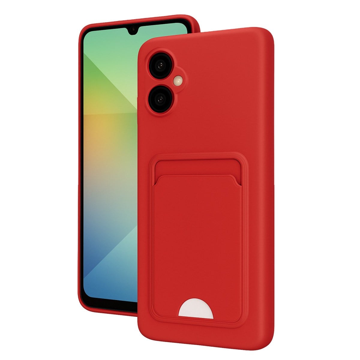 Galaxy A06 Kılıf Kelvin Kartvizitli Silikon - Kırmızı