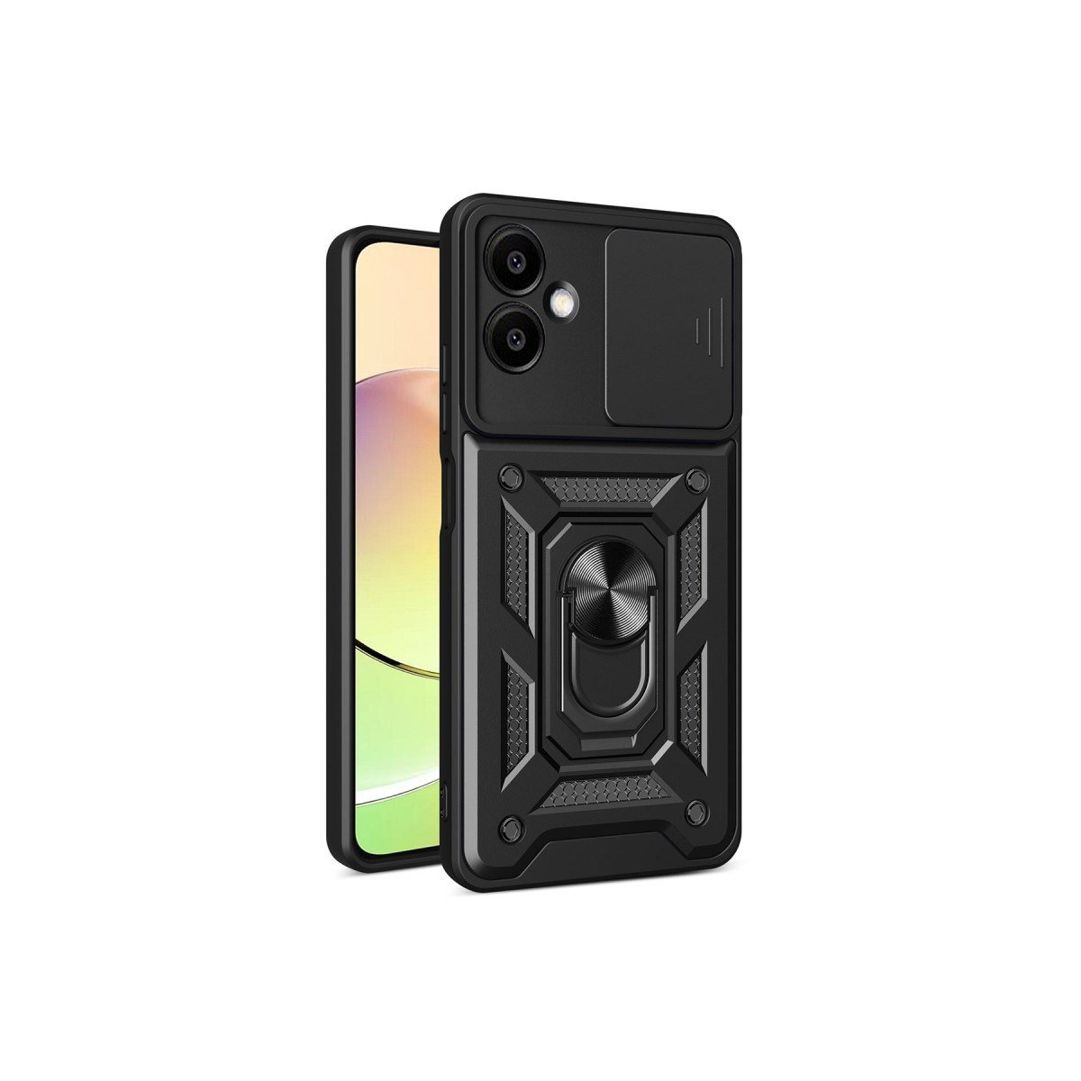Galaxy A06 Kılıf Pars Lens Yüzüklü Silikon - Siyah