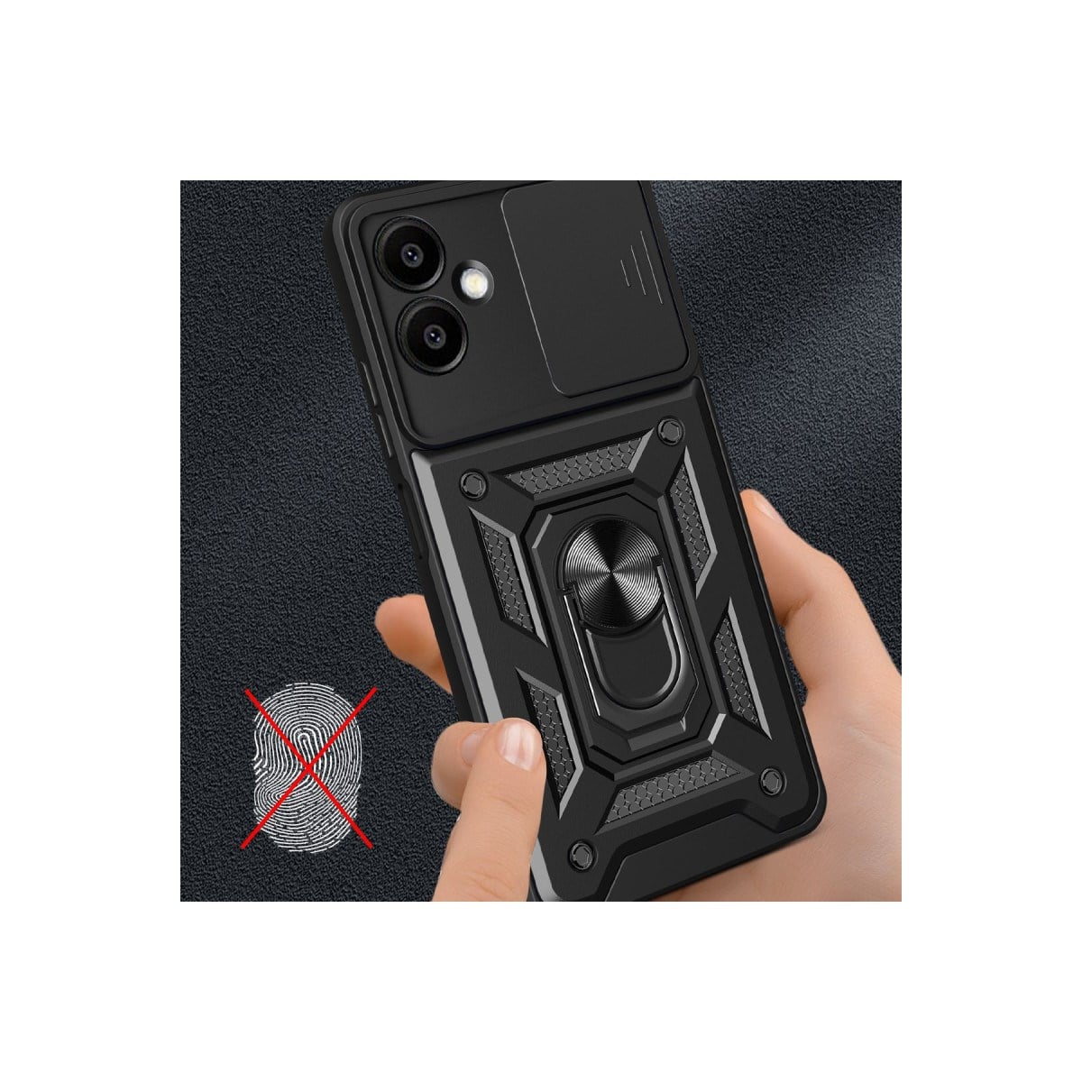 Galaxy A06 Kılıf Pars Lens Yüzüklü Silikon - Kırmızı