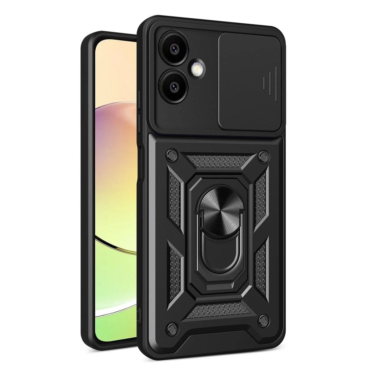 Galaxy A07 4G Pars Lens Yüzüklü Silikon - Siyah