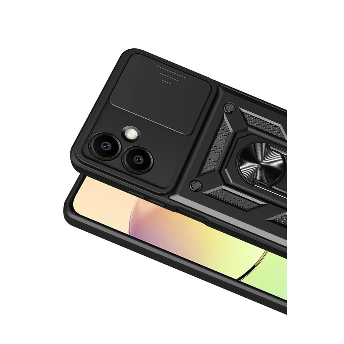 Galaxy A07 4G Pars Lens Yüzüklü Silikon - Siyah