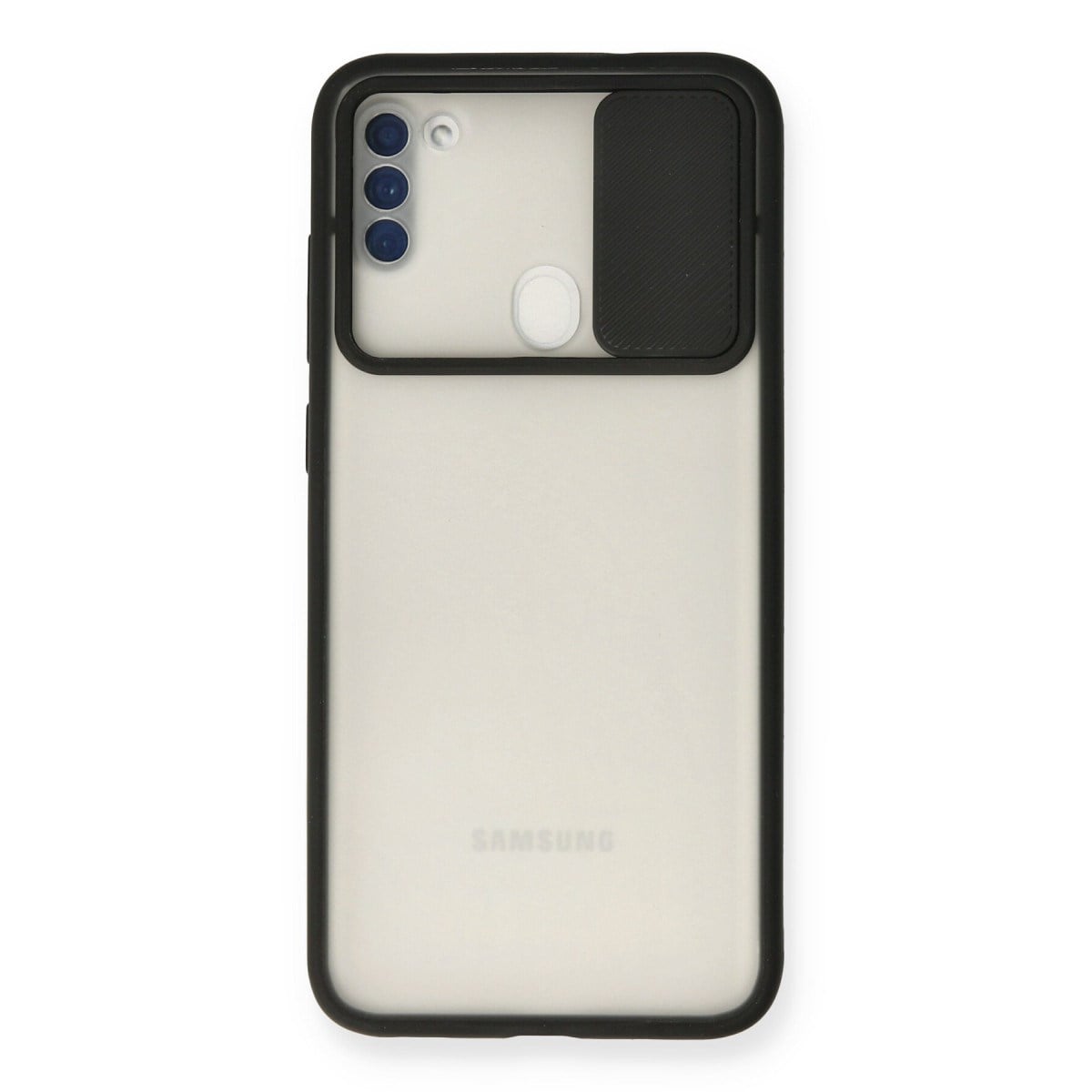 Galaxy A11 Kılıf Palm Buzlu Kamera Sürgülü Silikon - Siyah