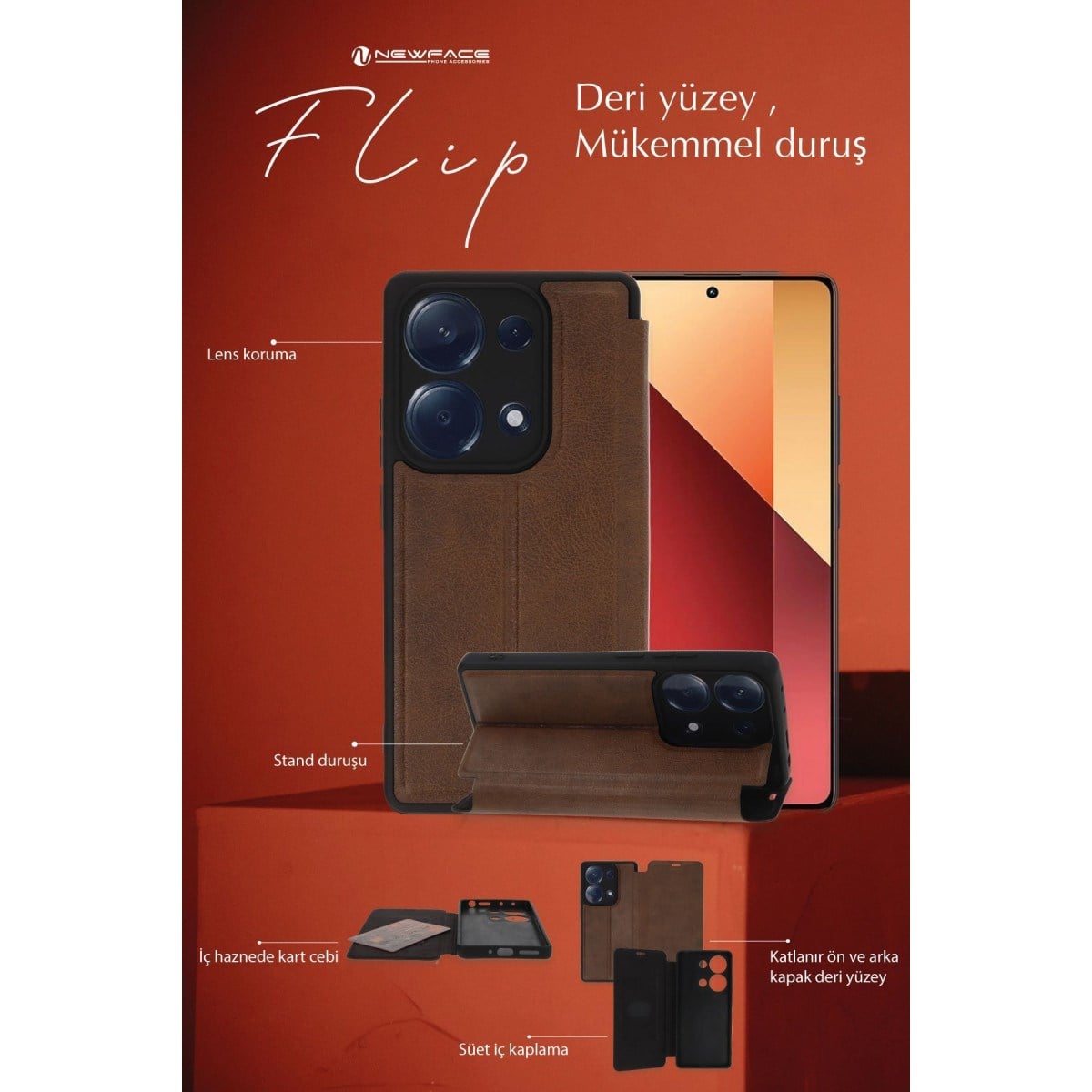 Galaxy A15 4G Kılıf Flip Cover - Siyah
