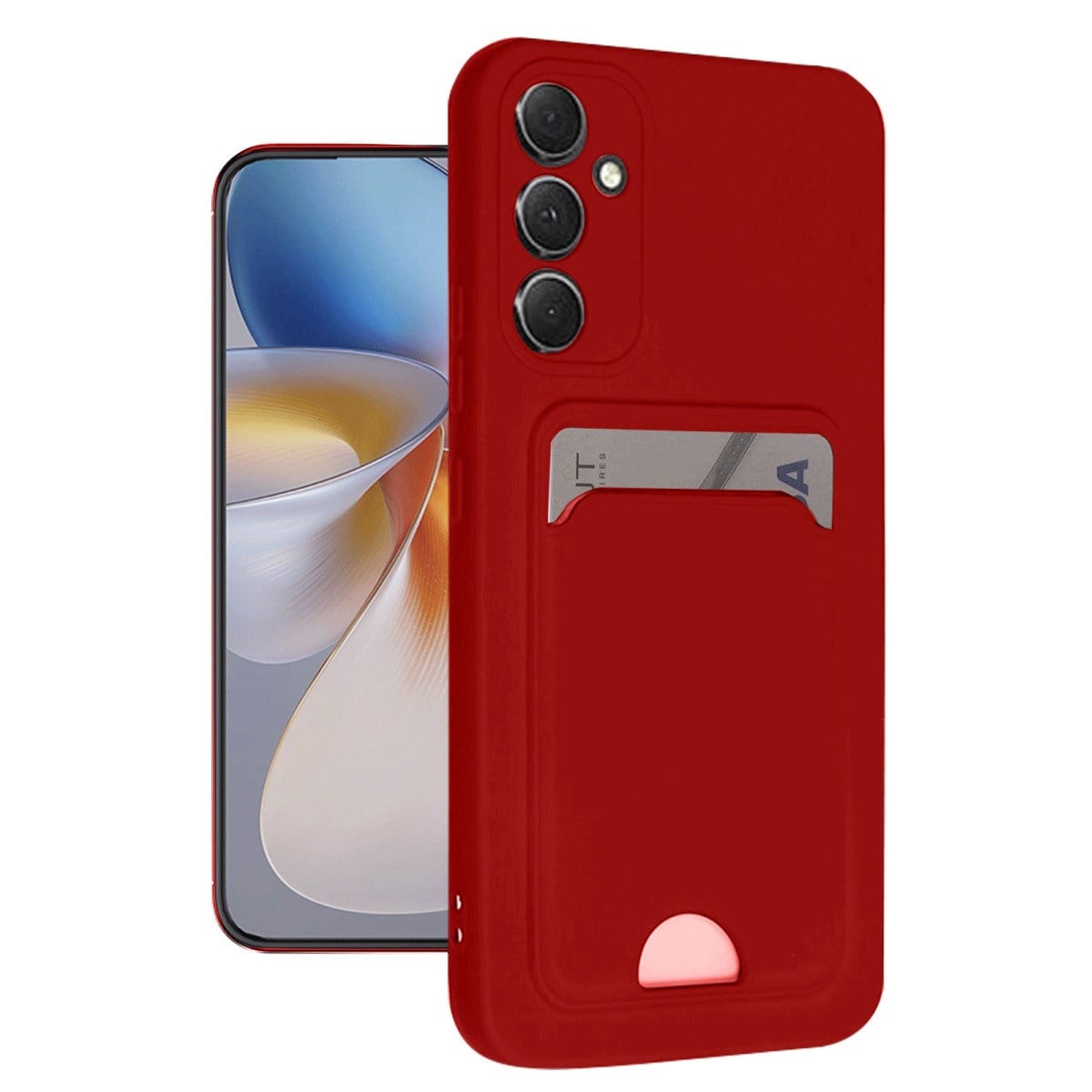 Galaxy A16 5G Kılıf Kelvin Kartvizitli Silikon - Kırmızı