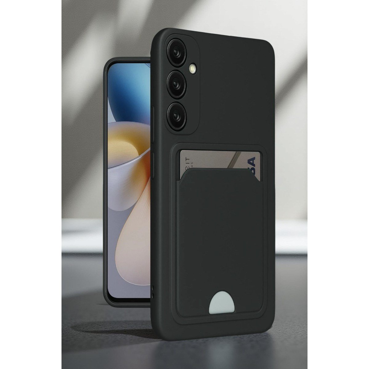 Galaxy A16 5G Kılıf Kelvin Kartvizitli Silikon - Siyah