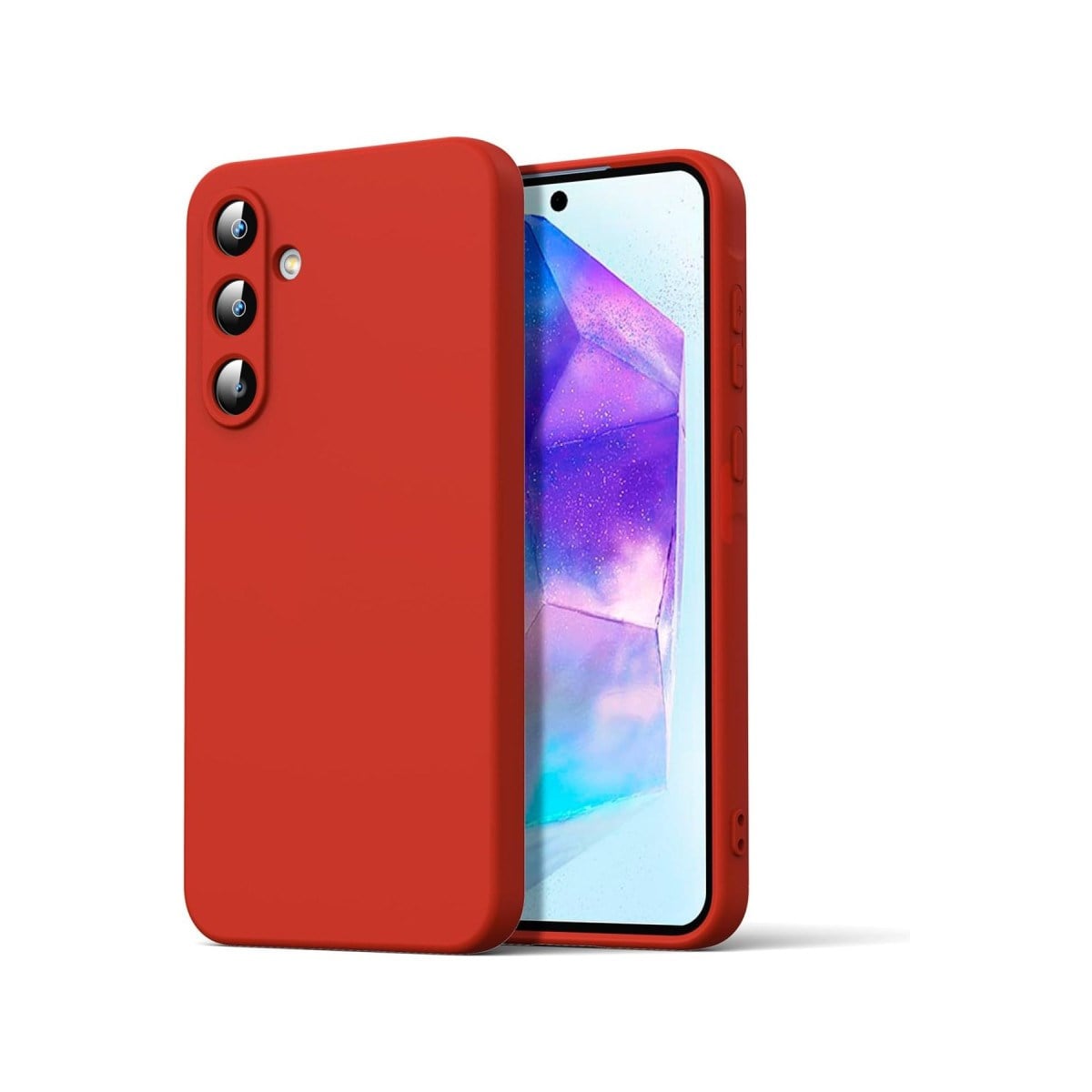 Galaxy A16 5G Kılıf Nano içi Kadife Silikon - Kırmızı