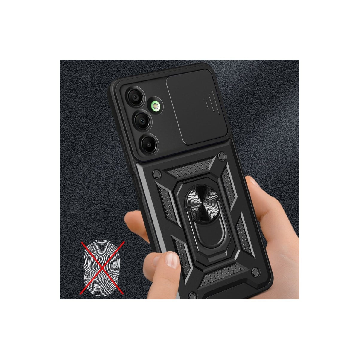 Galaxy A16 5G Kılıf Pars Lens Yüzüklü Silikon - Siyah