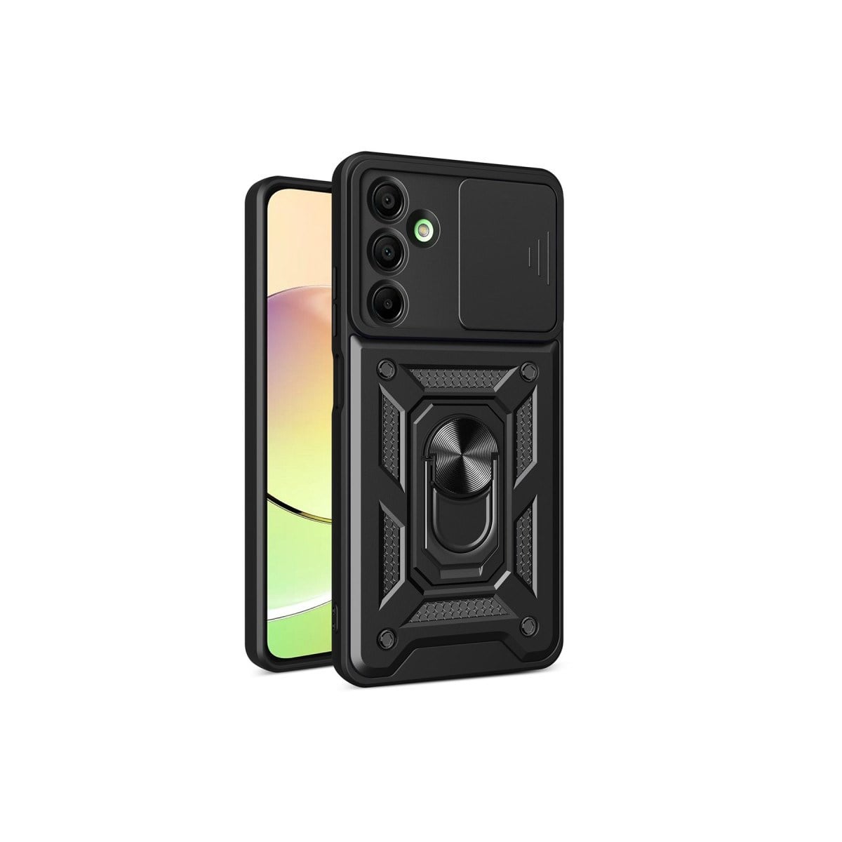 Galaxy A16 5G Kılıf Pars Lens Yüzüklü Silikon - Siyah