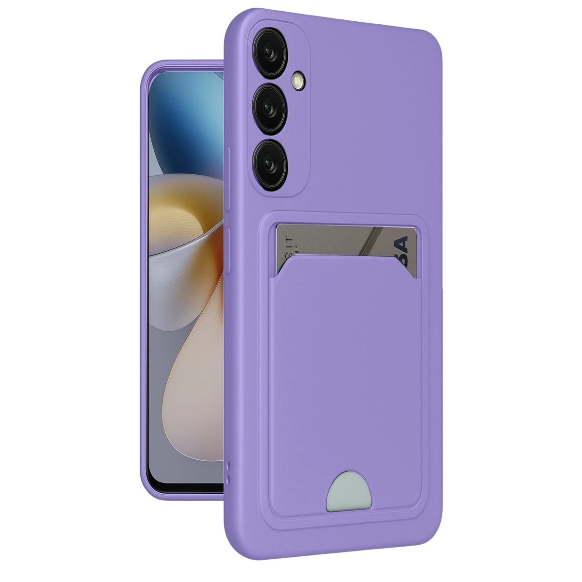 Galaxy A55 5G Kılıf Kelvin Kartvizitli Silikon - Lila