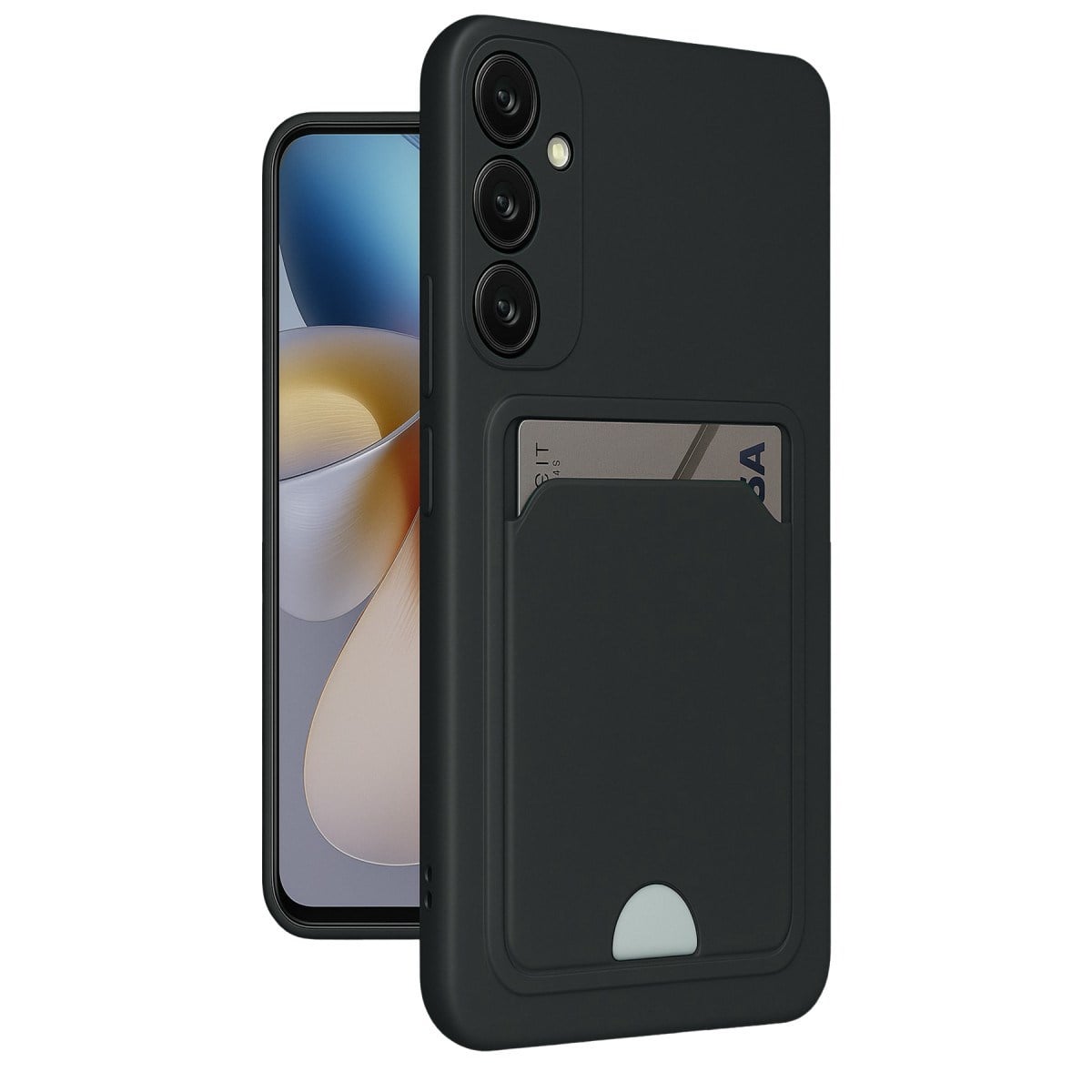Galaxy A55 5G Kılıf Kelvin Kartvizitli Silikon - Siyah