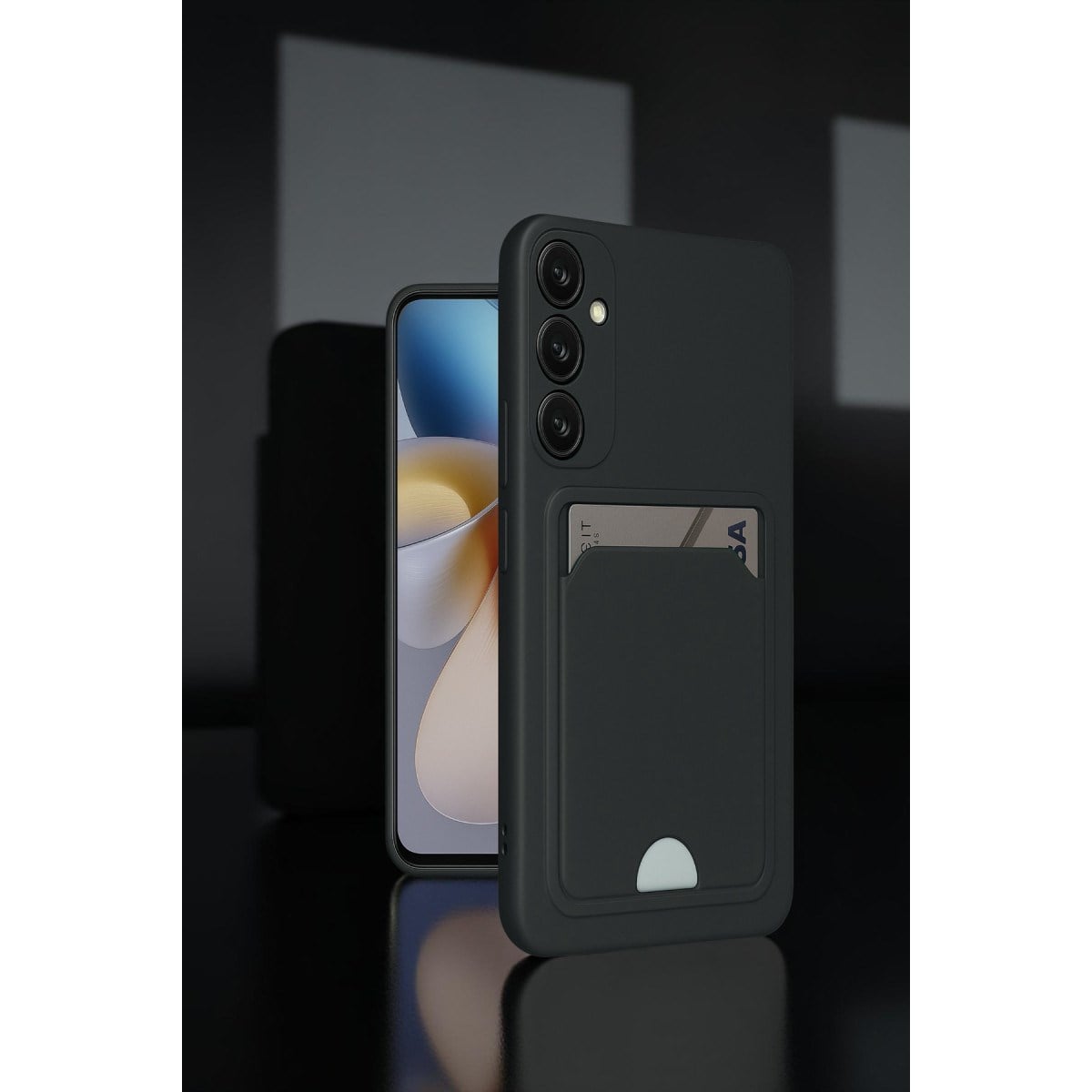 Galaxy A55 5G Kılıf Kelvin Kartvizitli Silikon - Siyah