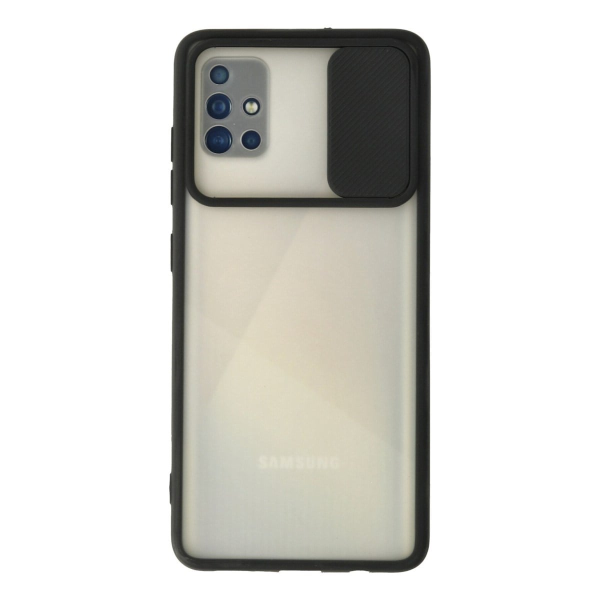 Galaxy A71 Kılıf Palm Buzlu Kamera Sürgülü Silikon - Siyah