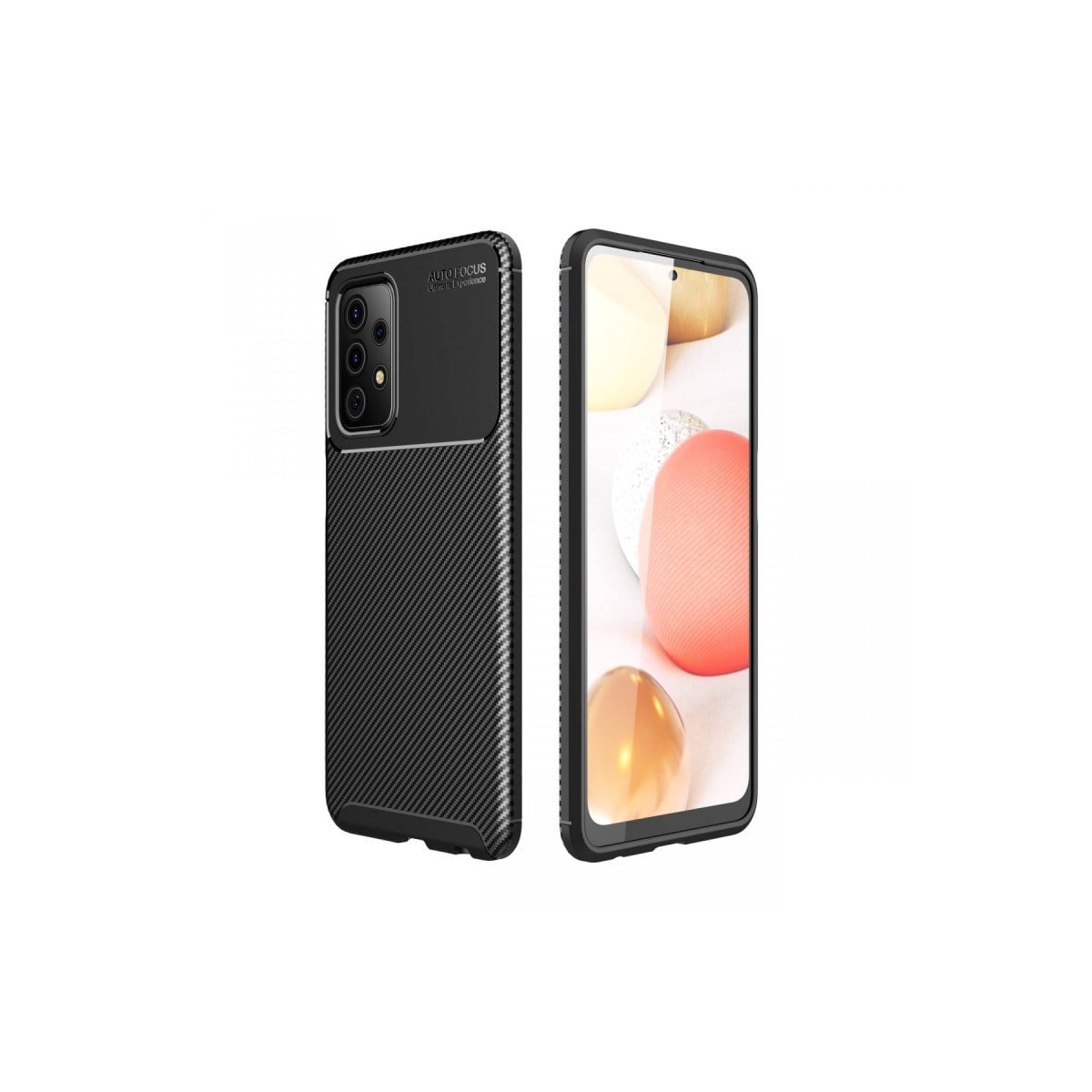 Galaxy A72 Kılıf Auto Focus Karbon Kapak - Siyah