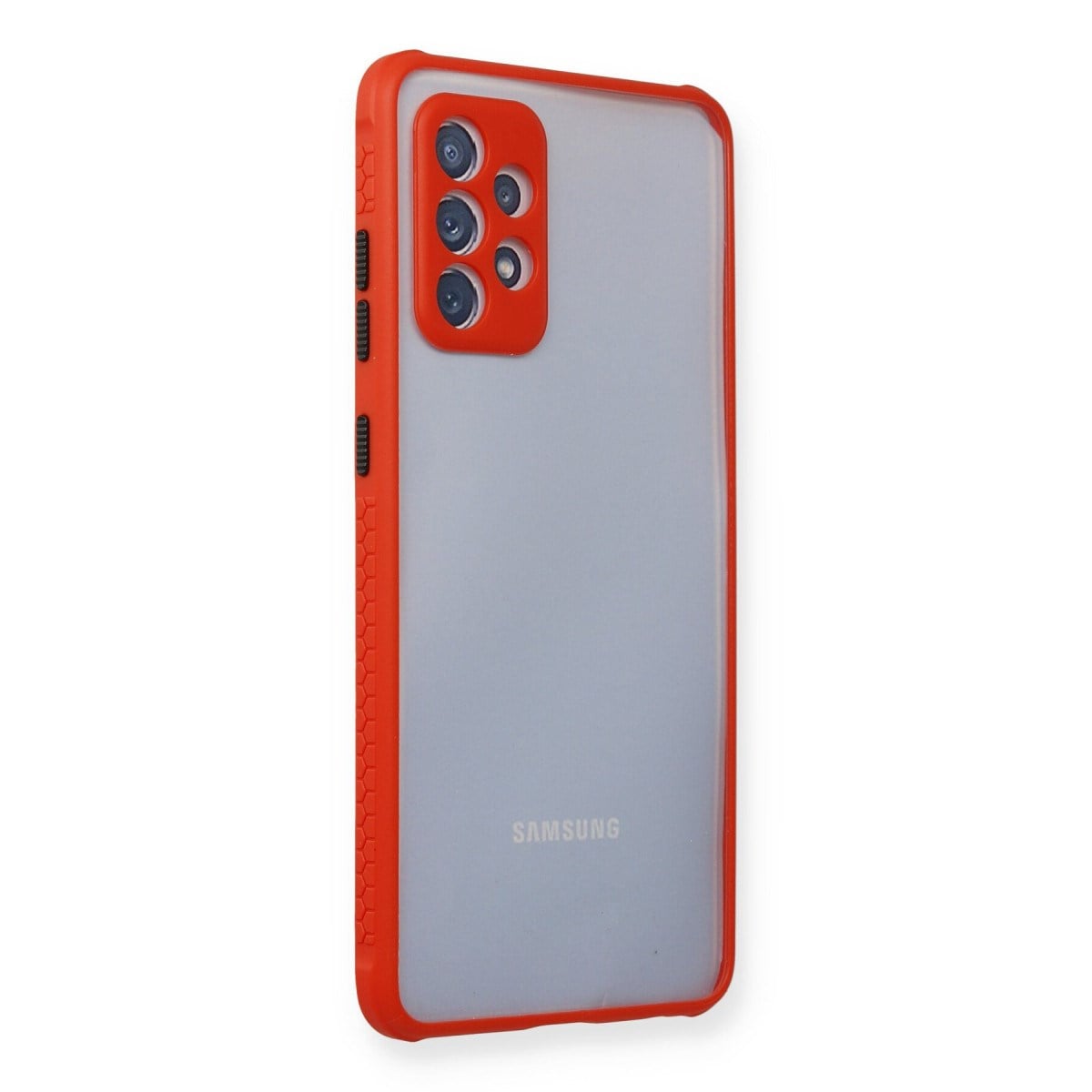 Galaxy A72 Kılıf Miami Şeffaf Silikon - Kırmızı