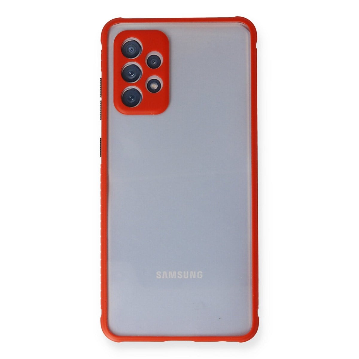Galaxy A72 Kılıf Miami Şeffaf Silikon - Kırmızı