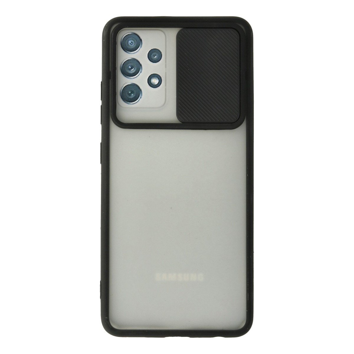 Galaxy A72 Kılıf Palm Buzlu Kamera Sürgülü Silikon - Siyah