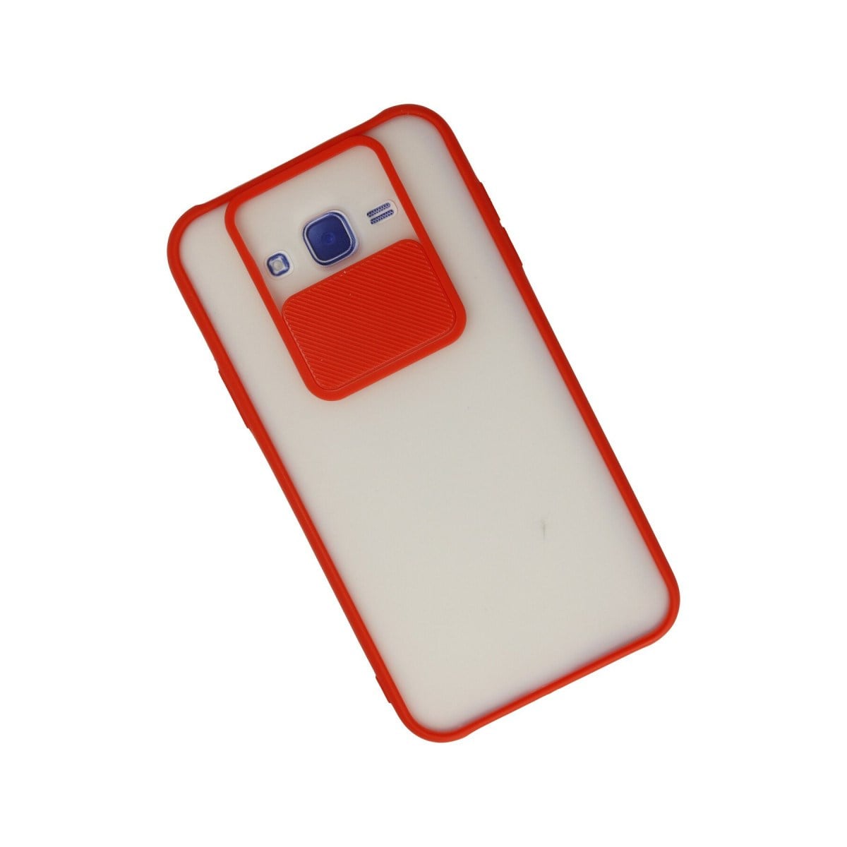 Galaxy J7 Kılıf Palm Buzlu Kamera Sürgülü Silikon - Kırmızı