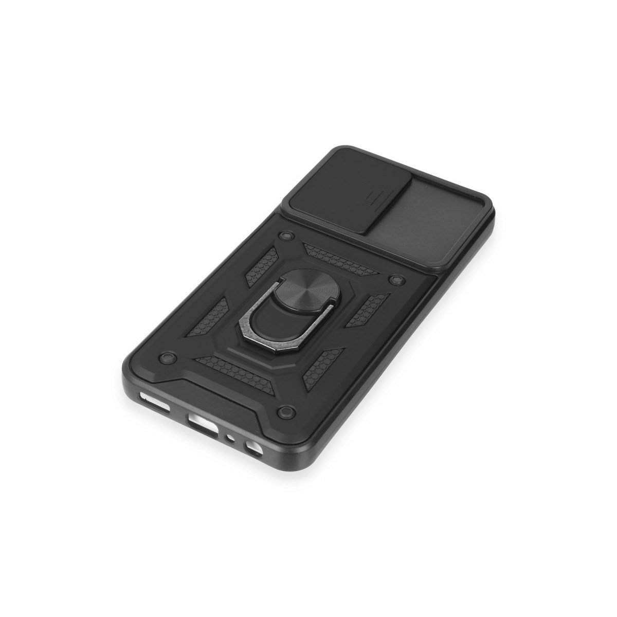 Galaxy M14 5G Kılıf Pars Lens Yüzüklü Silikon - Siyah