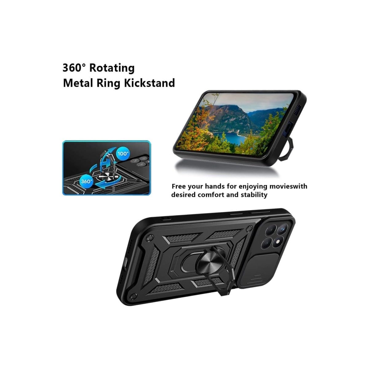 Galaxy M15 Kılıf Pars Lens Yüzüklü Silikon - Kırmızı