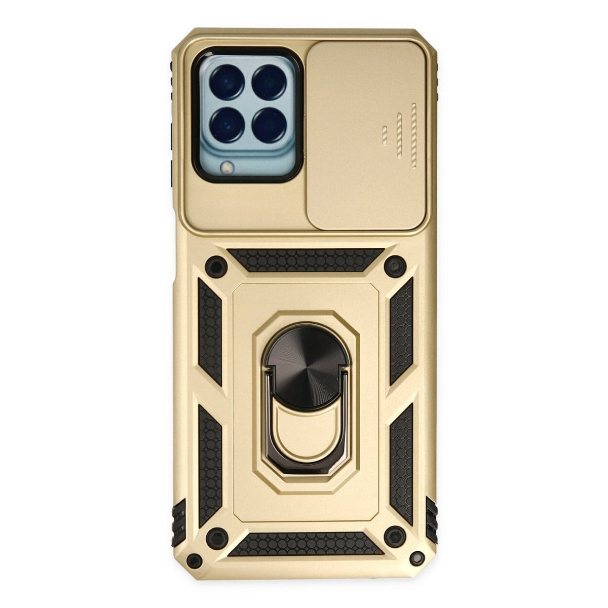 Galaxy M33 Kılıf Pars Lens Yüzüklü Silikon - Gold