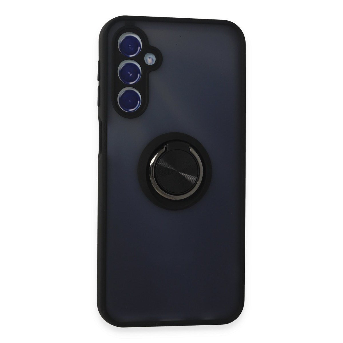 Galaxy M34 5G Kılıf Montreal Yüzüklü Silikon Kapak - Siyah