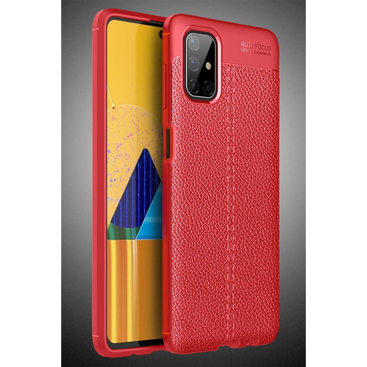 Galaxy M51 Kılıf Auto Focus Kapak - Kırmızı