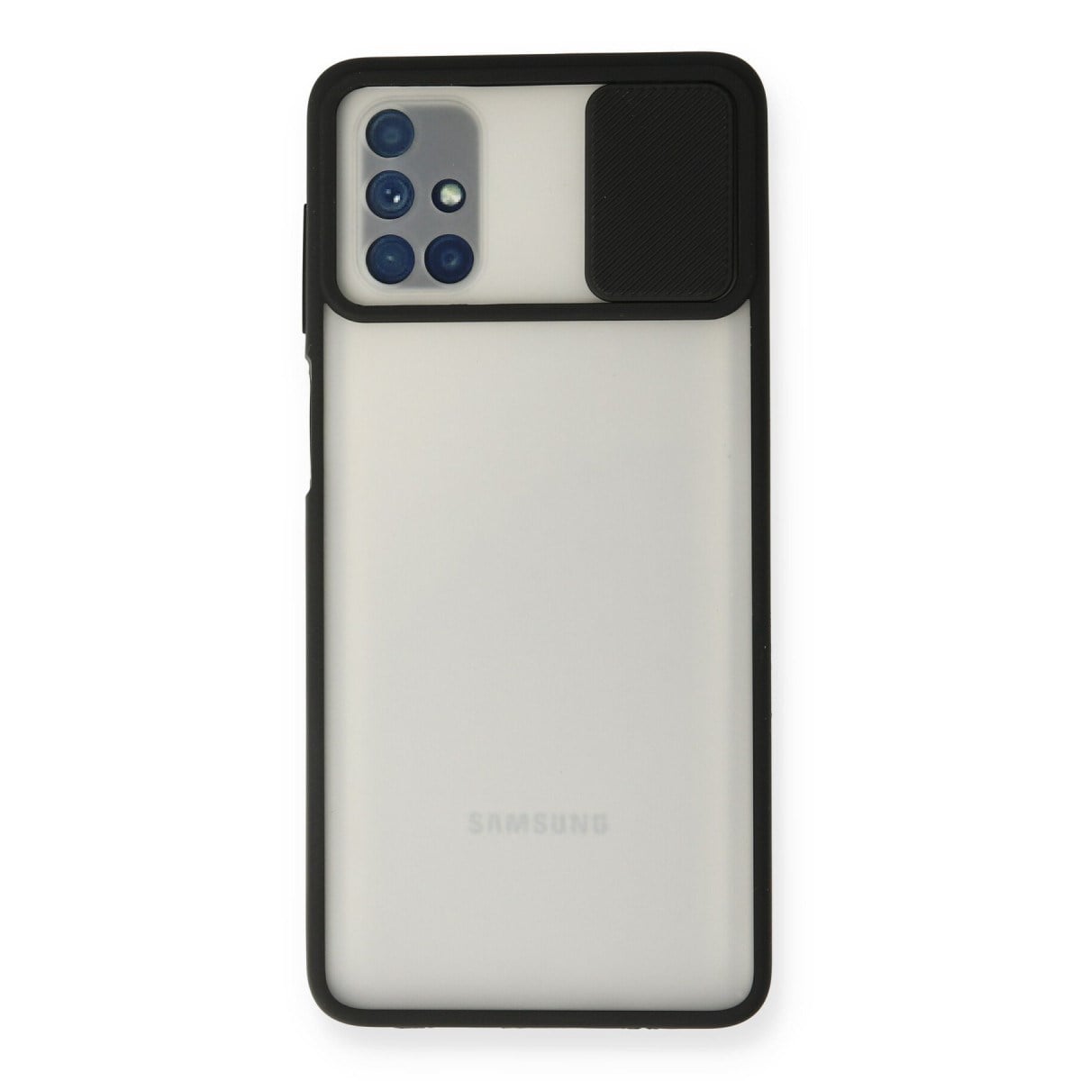 Galaxy M51 Kılıf Palm Buzlu Kamera Sürgülü Silikon - Siyah