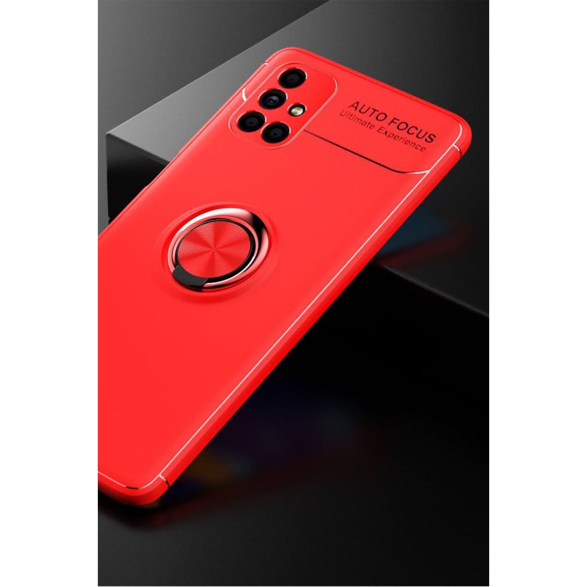 Galaxy M51 Kılıf Range Yüzüklü Silikon - Kırmızı