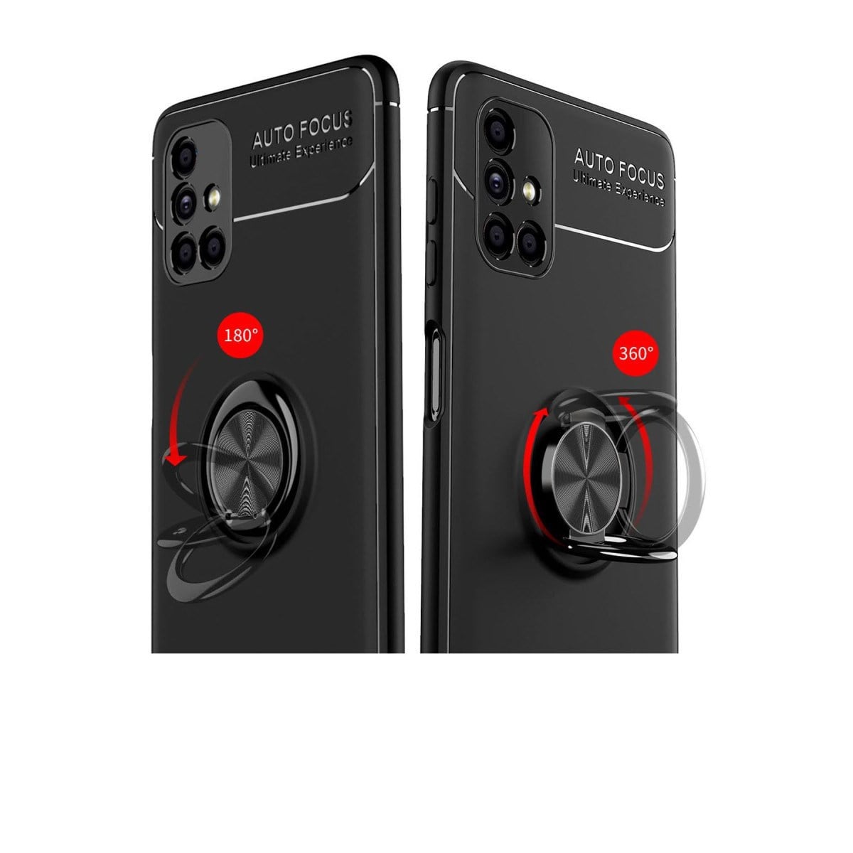 Galaxy M51 Kılıf Range Yüzüklü Silikon - Siyah-Gold