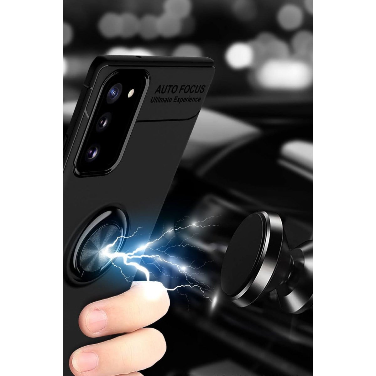 Galaxy Note 20 Kılıf Range Yüzüklü Silikon - Kırmızı