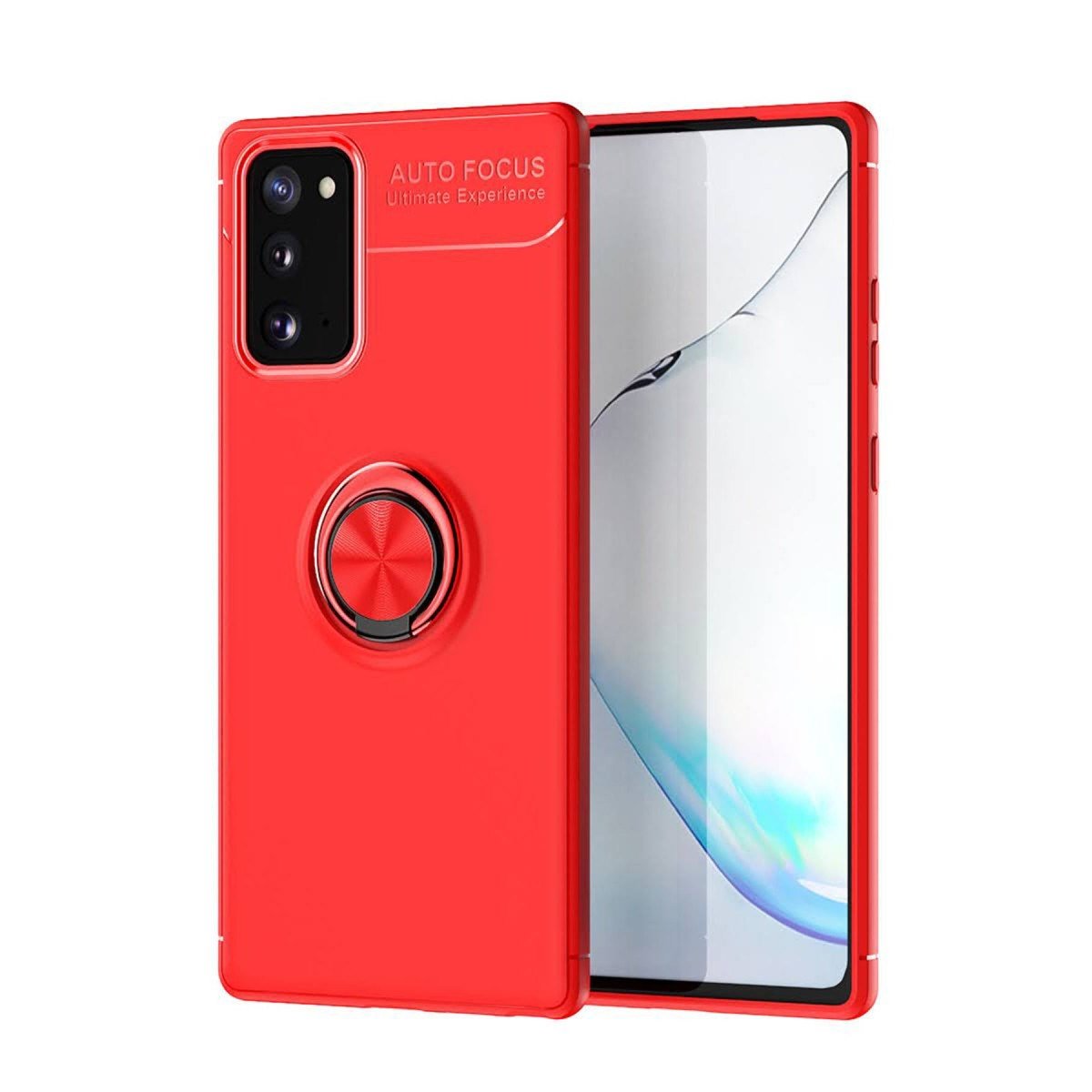 Galaxy Note 20 Kılıf Range Yüzüklü Silikon - Kırmızı
