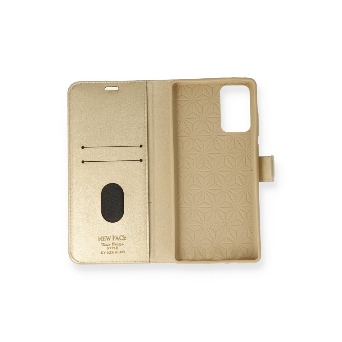 Galaxy Note 20 Kılıf Trend S Plus Kapaklı Kılıf - Gold