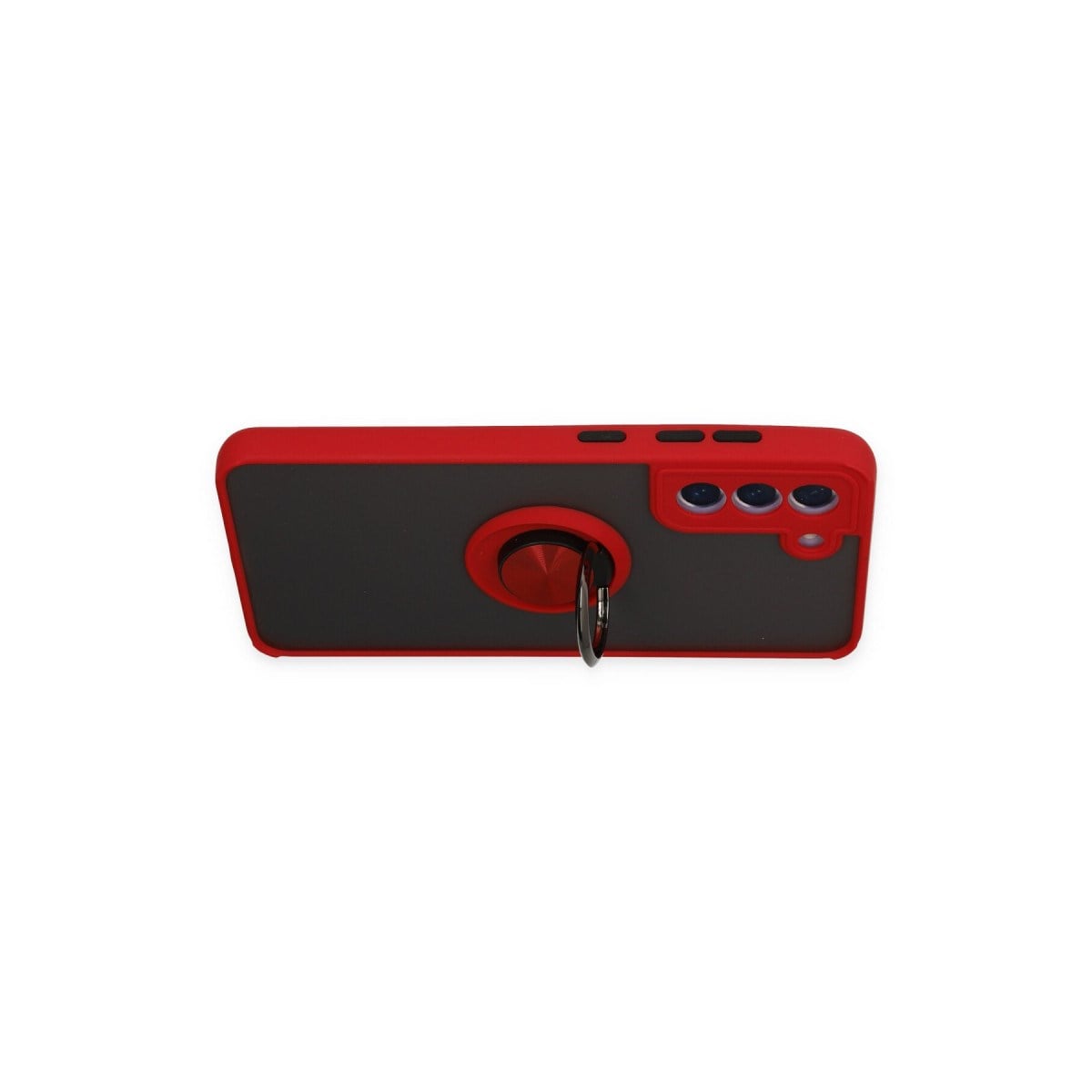 Galaxy S21 FE Kılıf Montreal Yüzüklü Silikon Kapak - Kırmızı