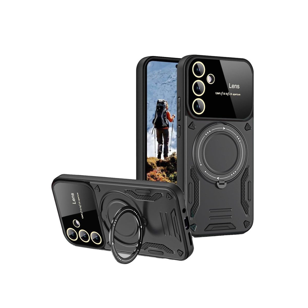 Galaxy S24 FE Kılıf Joy Lens Standlı Kapak - Siyah