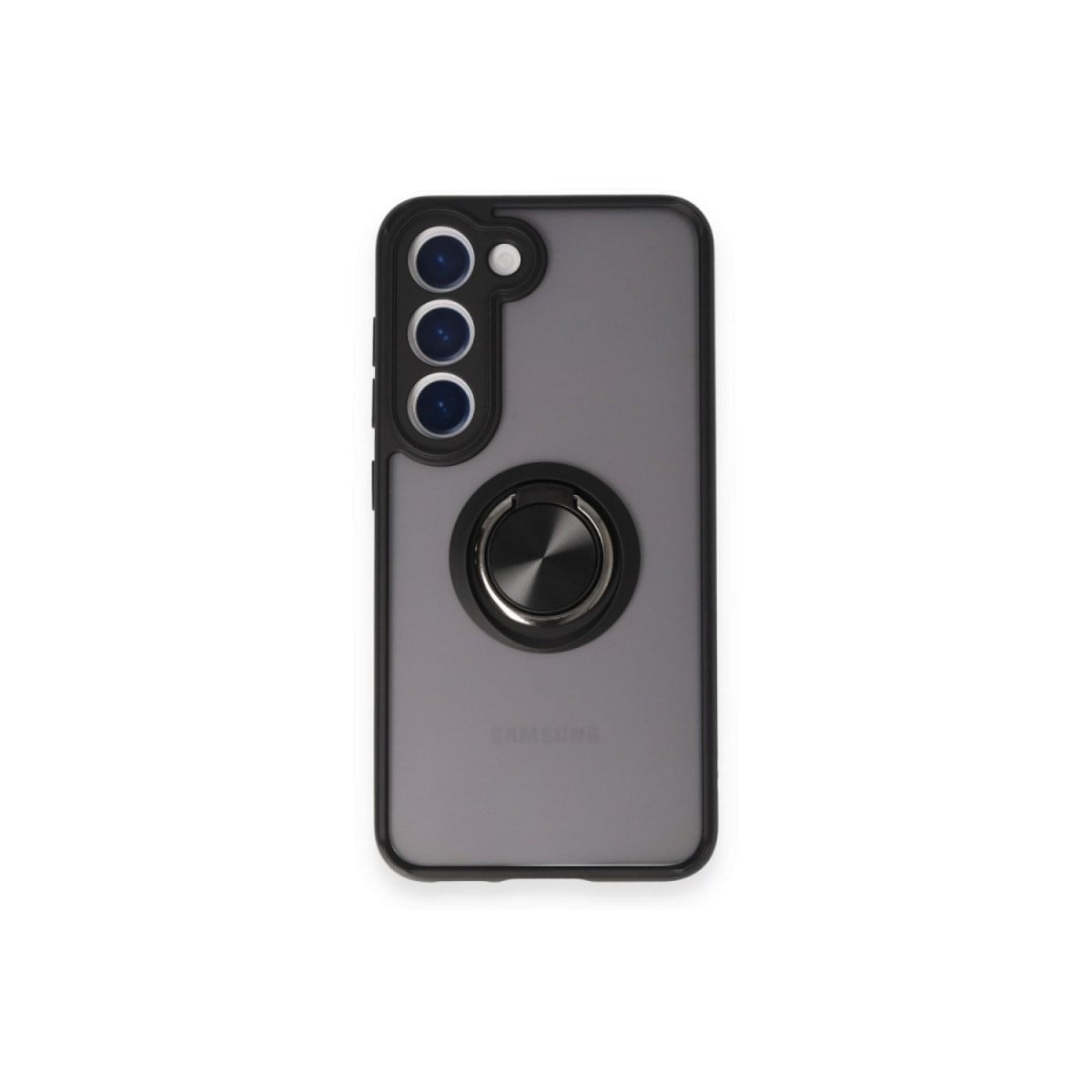 Galaxy S24 FE Kılıf Montreal Yüzüklü Silikon Kapak - Siyah