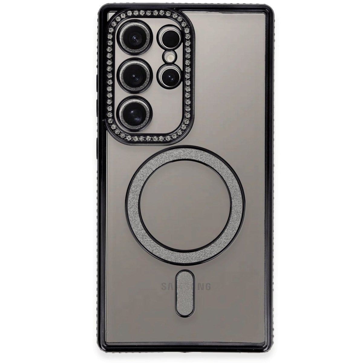 Galaxy S24 Ultra Kılıf Joke Simli Magneticsafe Kılıf - Siyah