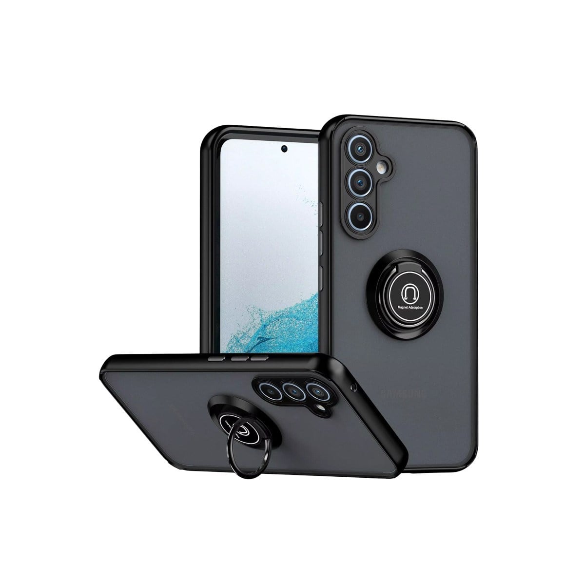 Galaxy S25 FE Montreal Yüzüklü Silikon Kapak - Siyah